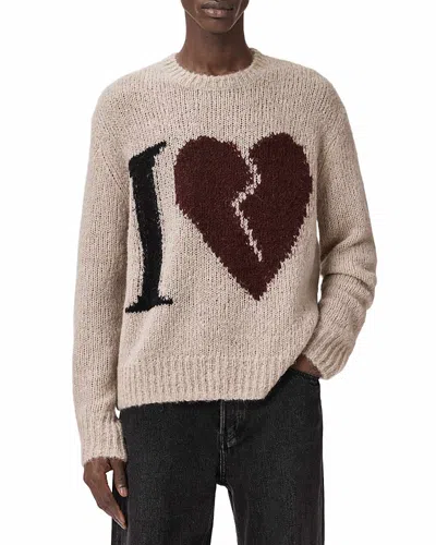Allsaints Broken-heart Sweater In Brown