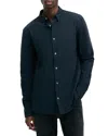 Allsaints Hawthorne Slim-fit Stretch-cotton Shirt In Smith Blue