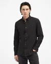 Allsaints Lovell Long Sleeve Ramskull Shirt In Washed Black