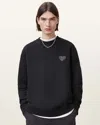 Allsaints Lover Heart Patch Relaxed Fit Sweatshirt In Washed Black