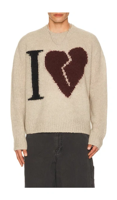 Allsaints Broken-heart Sweater In Brown