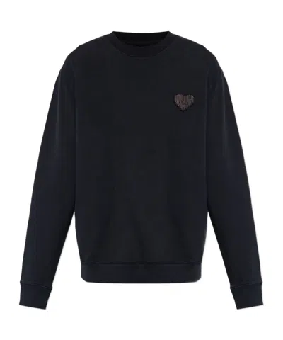 Allsaints Lover Heart Patch Sweatshirt In Black