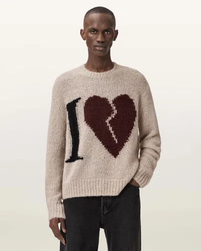 Allsaints Lover Crew Sweater In Brown