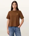 Allsaints Lover Lisa Embroidered T-shirt In Brown