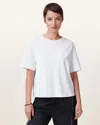 Allsaints Lover Lisa Embroidered T-shirt In Optic White