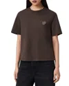 Allsaints Womens Bottle Brown Lover Lisa Embroidered Cotton-jersey T-shirt In Brown
