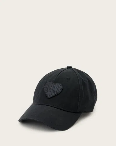 Allsaints Lovers Embroidered Baseball Cap In Black