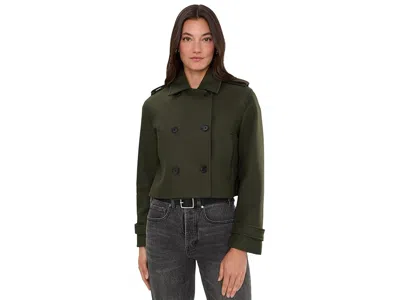Allsaints Lowla Jacket Women's Coat Dark Khaki Green: Uk 10 (us Women's 6), Cashmere/polyamide/wool