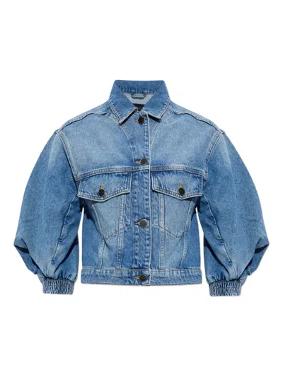 Allsaints Luca Balloon-sleeve Jacket In Blue