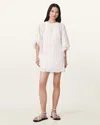 Allsaints Luci Broderie Mini Dress In Snow White