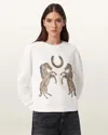Allsaints Luck Embellished Pippa Sweatshirt In White