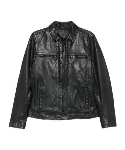 Allsaints Luck Leather Jacket In Black