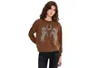 Allsaints Cotton Luck Embellished Pippa Sweatshirt In Brown