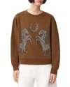 Allsaints Cotton Luck Embellished Pippa Sweatshirt In Brown