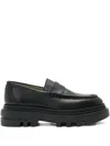 Allsaints Lug-sole Penny Loafers In Black