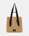 Allsaints Lullah Spacious Straw Tote Bag In Almond