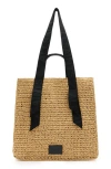 Allsaints Lullah Spacious Straw Tote Bag In Almond
