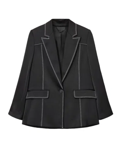 Allsaints Luna Contrast-stitch Blazer In Black