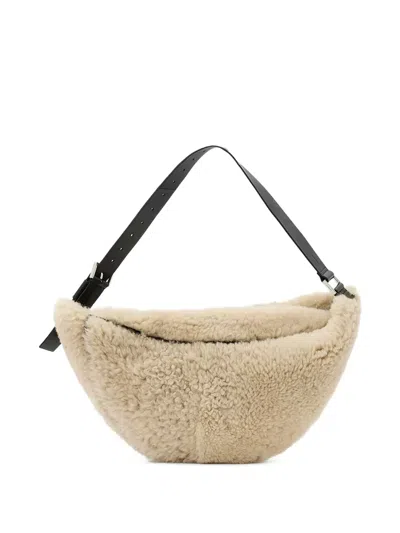 Allsaints Luna Embossed-logo Cross Body Bag In Neutral