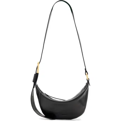 Allsaints Luna Leather Crossbody Bag In Black