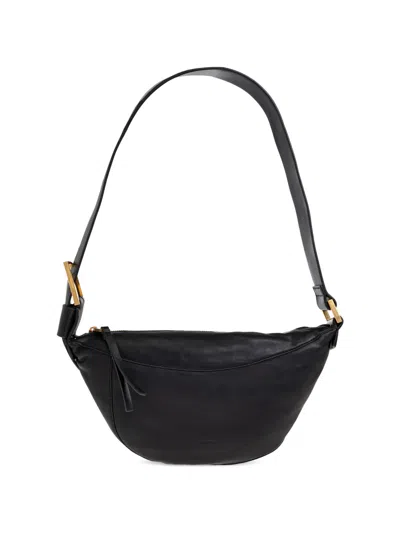 Allsaints Luna Leather Shoulder Bag In Black