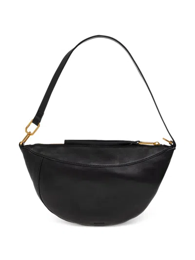 Allsaints Luna Leather Shoulder Bag In Black