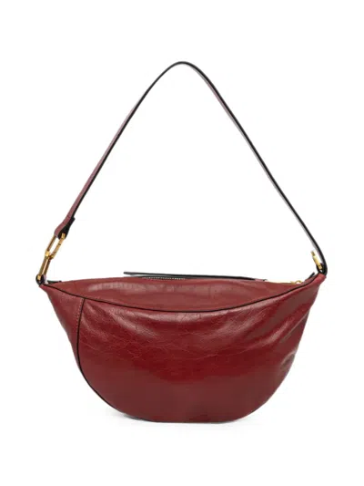 Allsaints Luna Leather Shoulder Bag In Burgundy