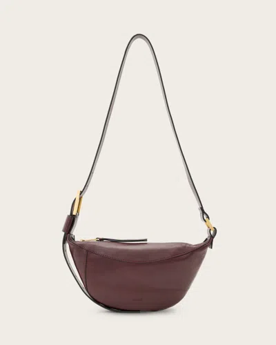 Allsaints Luna Slouchy Leather Crossbody Bag In Red