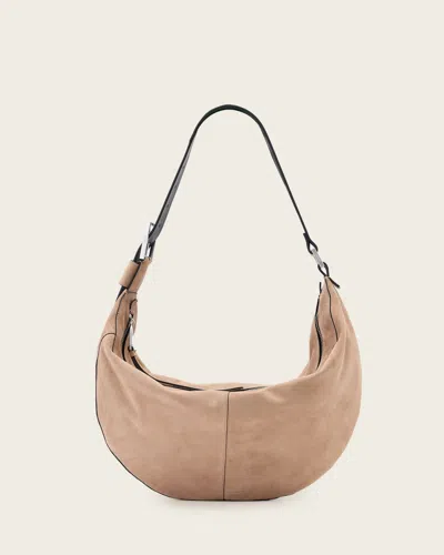 Allsaints Luna Slouchy Leather Shoulder Bag In Brown