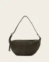 Allsaints Luna Slouchy Suede Shoulder Bag In Green