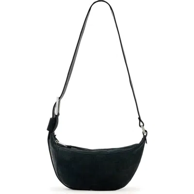 Allsaints Luna Suede Crossbody Bag In Black