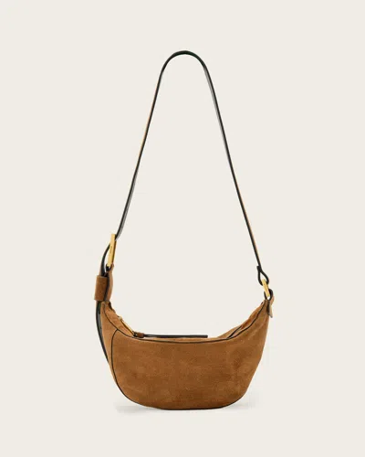 Allsaints Luna Suede Crossbody Bag In Purple