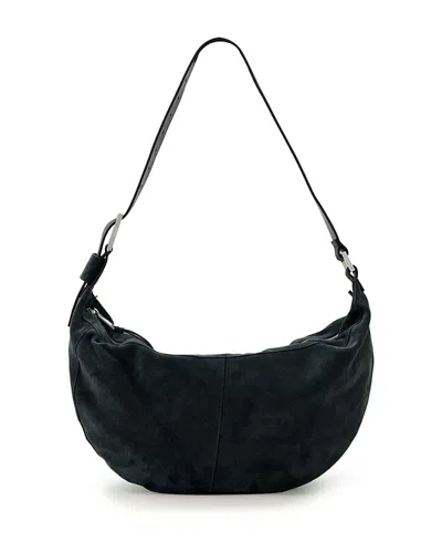 Allsaints Luna Suede Shoulder Bag In Black