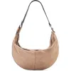 Allsaints Luna Suede Shoulder Bag In Brown