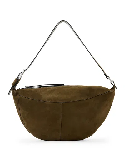 Allsaints Luna Suede Shoulder Bag In Brown