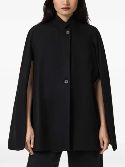 Allsaints Lunids High-neck Cape In Black