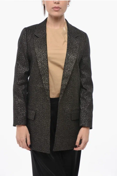 Allsaints Lurex Blazer Aleida With Flap Pockets In Black