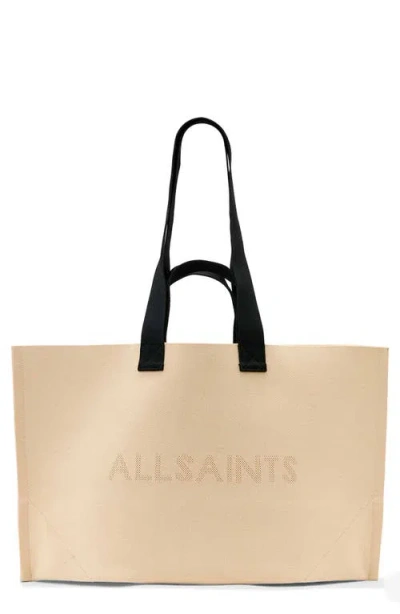 Allsaints Lutece Knit Tote In Unbleached