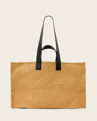 Allsaints Lutece Paper Straw Tote In Orange