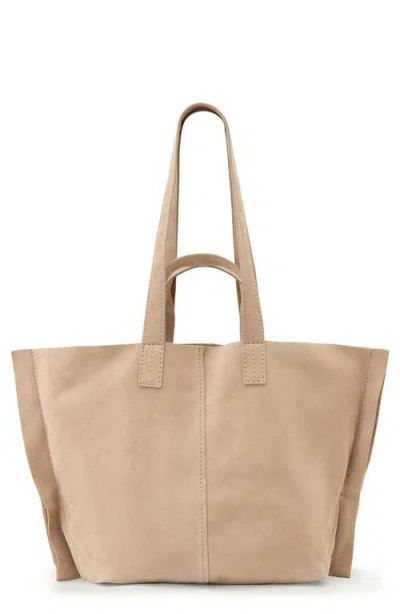 Allsaints Lutece Large Suede Tote Bag In Red
