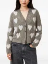 Allsaints Luv Heart-pattern Buttoned-up Cardigan In Green
