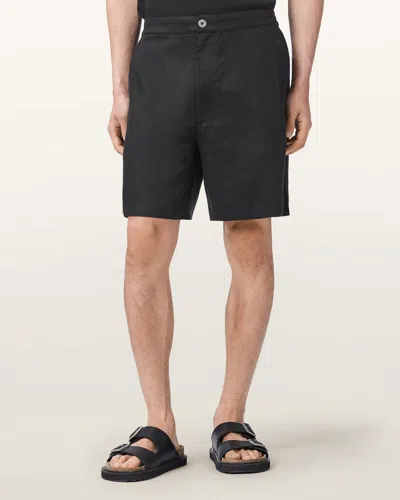 Allsaints Lyocell Circe Straight Fit Odyssey Shorts In Black
