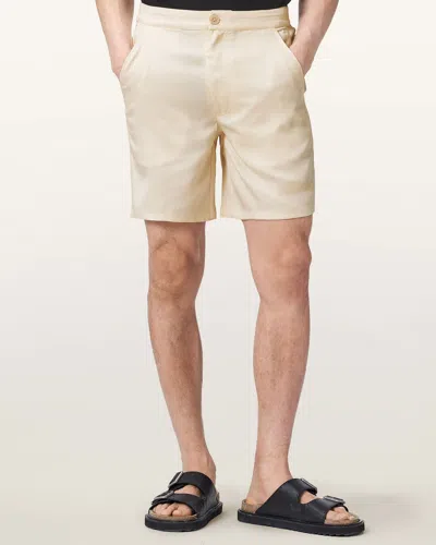 Allsaints Lyocell Circe Straight Fit Odyssey Shorts In Neutral