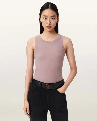 Allsaints Lyocell Rina Crew Neck Sleeveless Tank Top In Purple