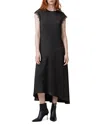Allsaints Lyra Lace Trim Midi Dress In Black
