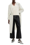 Allsaints Mabel Double Breasted Coat In Desert White