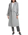 Allsaints Mabel Double Breasted Oversized Coat In Gray