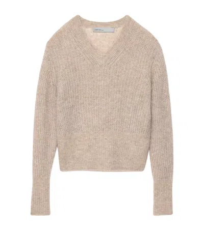 Allsaints Mable V-neck Sweater In Brown