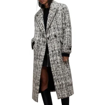 Allsaints Mablex Longline Coat In Gray