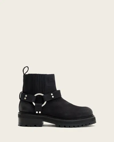Allsaints Maddie Ankle Leather Biker Boots In Black